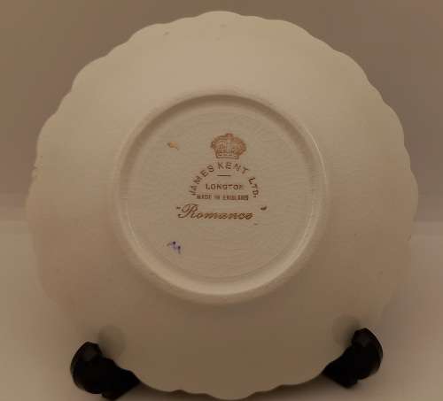 Small Vintage James Kent ``ROMANCE` Plate Longton England 30x129mm (Chipped)