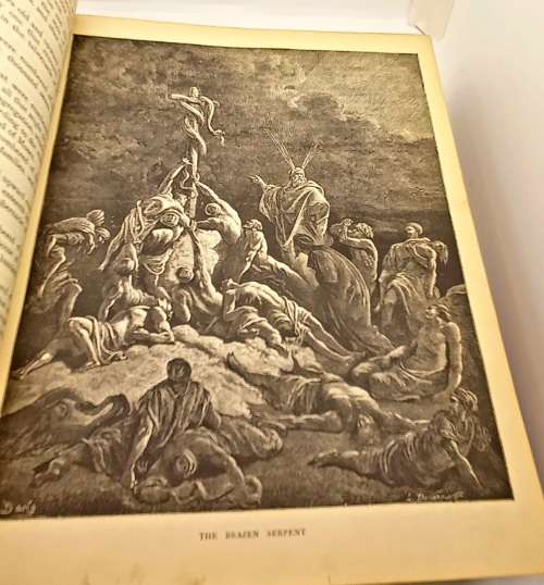 Antique 1850`s Family(Finn/Stopforth) Bible  with MANY GUSTAVE DORE (1832-1883) illustrations