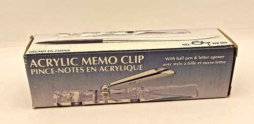 Acrylic Memo Clip Ball pen and Letter opener made in China