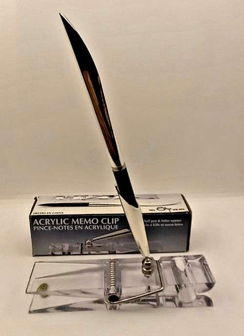 Acrylic Memo Clip Ball pen and Letter opener made in China