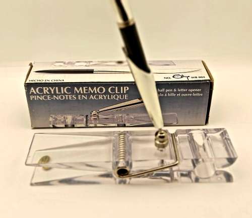 Acrylic Memo Clip Ball pen and Letter opener made in China