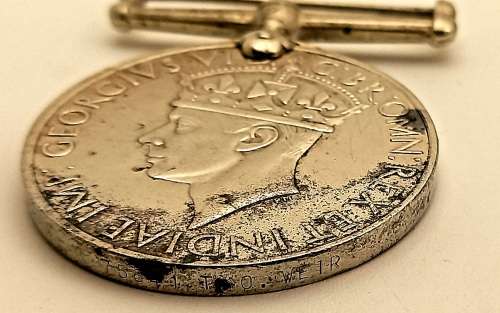 WW2 1939-1945 Full size Medal issued to 75641 T.O Weir engraved