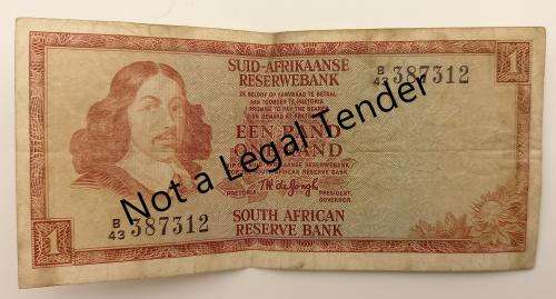 1973 1 Rand -Afrikaans - English T.W. De jongh