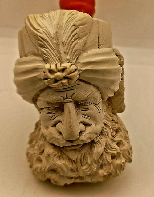 Vintage Hand Carved Meerschaum Tobacco Pipe in Original Case