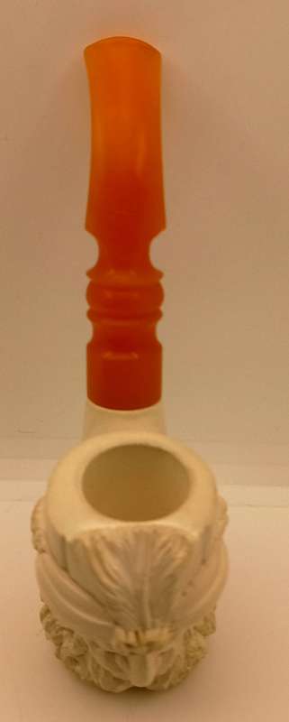 Vintage Hand Carved Meerschaum Tobacco Pipe in Original Case