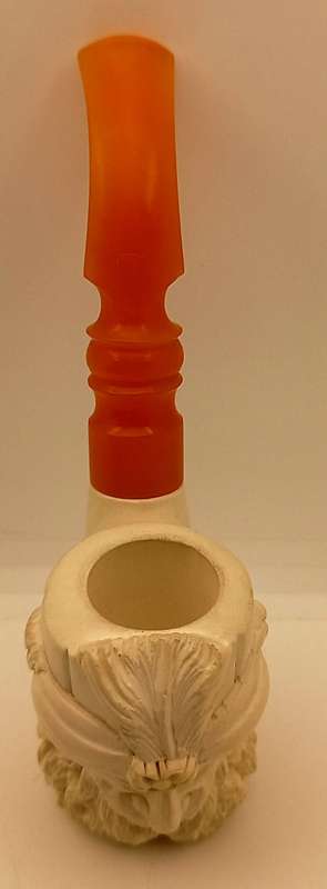 Vintage Hand Carved Meerschaum Tobacco Pipe in Original Case