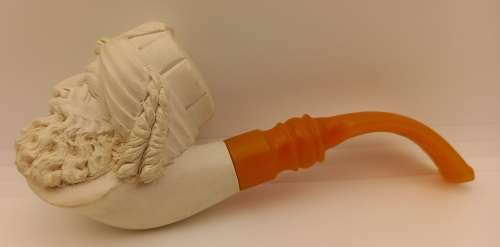 Vintage Hand Carved Meerschaum Tobacco Pipe in Original Case