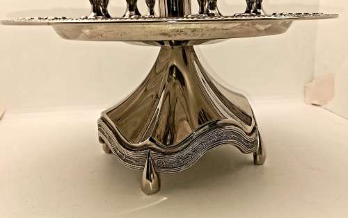 Large Vintage Silver plated Kiddush Wine Fountain with 1 Large and 8 smaller Cups