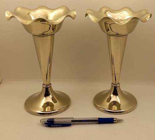 Pair of Vintage EPNS (Silver Plated ) Vases 185x117mm