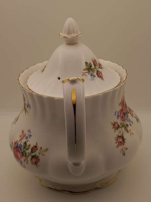 Vintage Royal Albert  "Moss Rose" Tea Pot - Mint Condition - Made in England