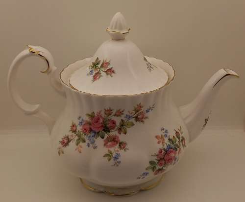 Vintage Royal Albert  "Moss Rose" Tea Pot - Mint Condition - Made in England