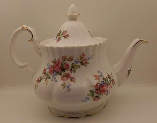 Vintage Royal Albert  "Moss Rose" Tea Pot - Mint Condition - Made in England