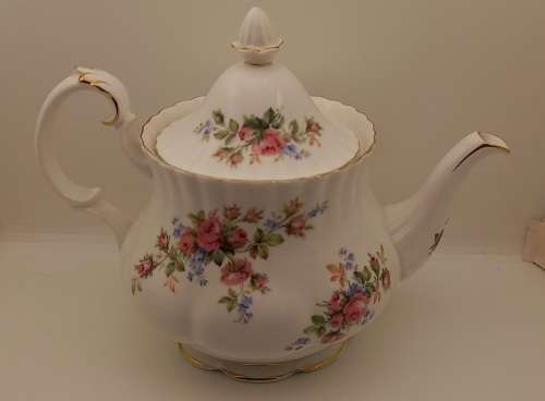 Vintage Royal Albert  "Moss Rose" Tea Pot - Mint Condition - Made in England