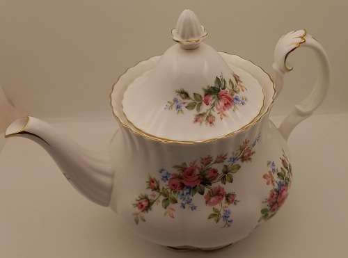 Vintage Royal Albert  "Moss Rose" Tea Pot - Mint Condition - Made in England