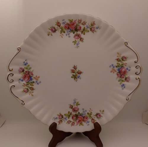 Vintage Royal Albert  "Moss Rose" Cake Plate  - Mint Condition - Made in England