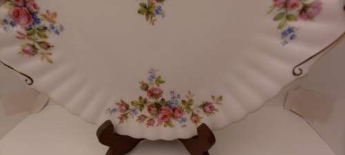 Vintage Royal Albert  "Moss Rose" Cake Plate  - Mint Condition - Made in England