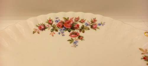 Vintage Royal Albert  "Moss Rose" Cake Plate  - Mint Condition - Made in England