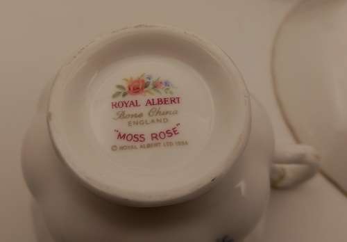 Vintage Royal Albert  "Moss Rose" Tea Trio - Mint Condition - Made in England (6 Available)