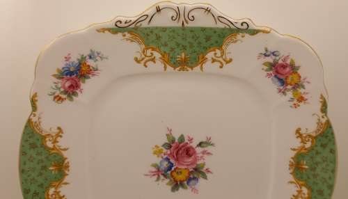 Vintage Paragon Fine Bone China Rockingham Green Cake Plate - By Appointment to the Queen
