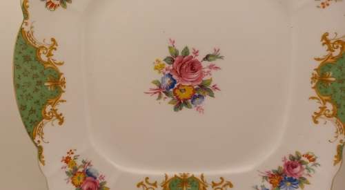Vintage Paragon Fine Bone China Rockingham Green Cake Plate - By Appointment to the Queen