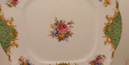 Vintage Paragon Fine Bone China Rockingham Green Cake Plate - By Appointment to the Queen