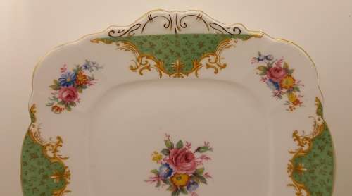 Vintage Paragon Fine Bone China Rockingham Green Cake Plate - By Appointment to the Queen