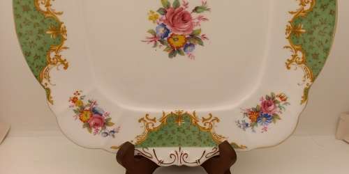 Vintage Paragon Fine Bone China Rockingham Green Cake Plate - By Appointment to the Queen