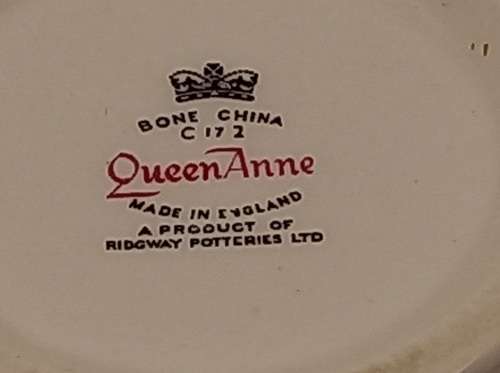 Vintage Queen Anne "C 17 2 " Fine Bone China Sugar Bowl- Ridgway Potteries