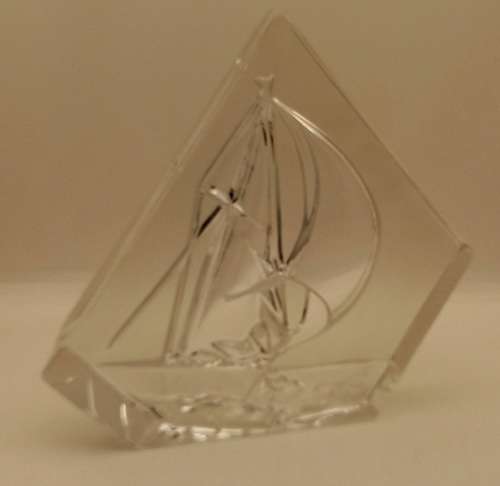 Glass / Crystal SHIP Paperweight 158x165x22mm  872 grams