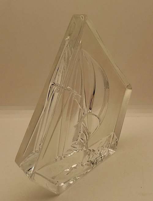 Glass / Crystal SHIP Paperweight 158x165x22mm  872 grams