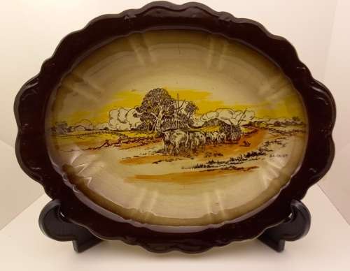 Rare Antique A.J Wilkinson Homeland Series Australia Royal Staffordshire Oval Plate