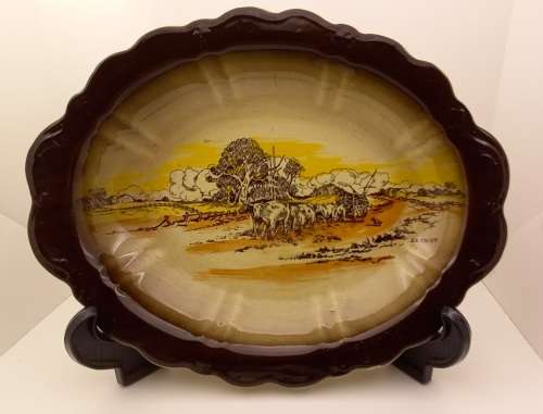 Rare Antique A.J Wilkinson Homeland Series Australia Royal Staffordshire Oval Plate