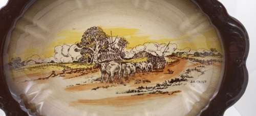 Rare Antique A.J Wilkinson Homeland Series Australia Royal Staffordshire Oval Plate