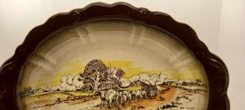 Rare Antique A.J Wilkinson Homeland Series Australia Royal Staffordshire Oval Plate