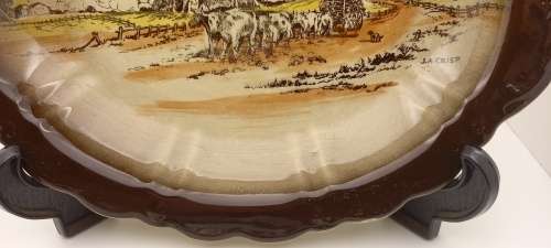 Rare Antique A.J Wilkinson Homeland Series Australia Royal Staffordshire Oval Plate