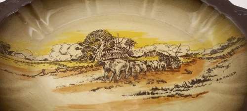 Rare Antique A.J Wilkinson Homeland Series Australia Royal Staffordshire Oval Plate