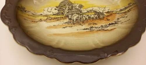 Rare Antique A.J Wilkinson Homeland Series Australia Royal Staffordshire Oval Plate