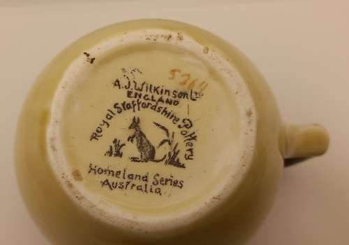 Rare Antique A.J Wilkinson Homeland Series Australia Royal Staffordshire Teapot and Creamer