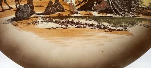 Rare Antique A.J Wilkinson Homeland Series Africa Royal Staffordshire Plate 258mm