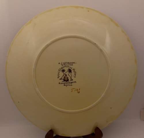 Rare Antique A.J Wilkinson Homeland Series Africa Royal Staffordshire Plate 258mm