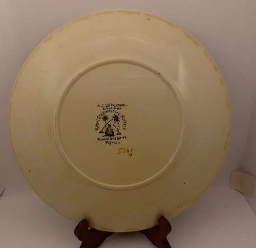 Rare Antique A.J Wilkinson Homeland Series Africa Royal Staffordshire Plate 258mm