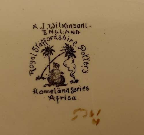 Rare Antique A.J Wilkinson Homeland Series Africa Royal Staffordshire Plate 258mm
