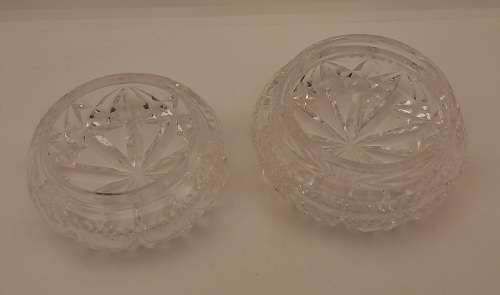 Vintage Crystal PUFF BOX and COVER 80x103mm