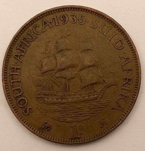 1935 Union of South Africa  1 Penny George V 1D