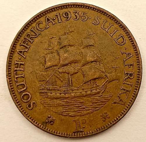 1935 Union of South Africa  1 Penny George V 1D