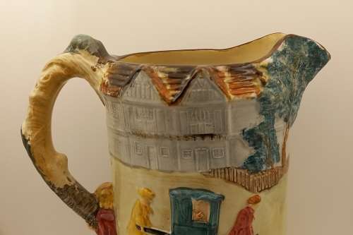 Antique/Vintage Burleigh Ware Large JUG "The Stocks" no 6145 made in England 225x205x130mm