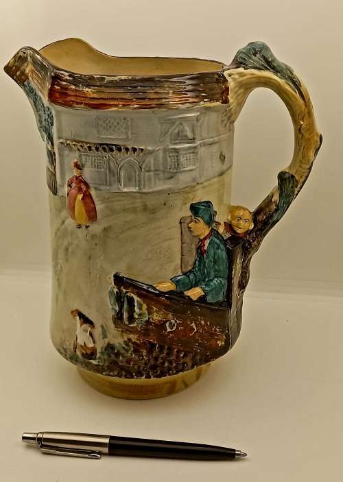 Antique/Vintage Burleigh Ware Large JUG "The Stocks" no 6145 made in England 225x205x130mm