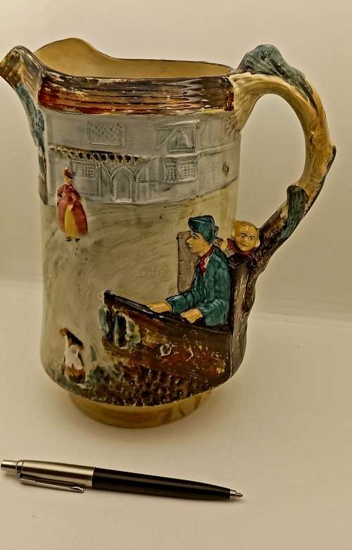 Antique/Vintage Burleigh Ware Large JUG "The Stocks" no 6145 made in England 225x205x130mm