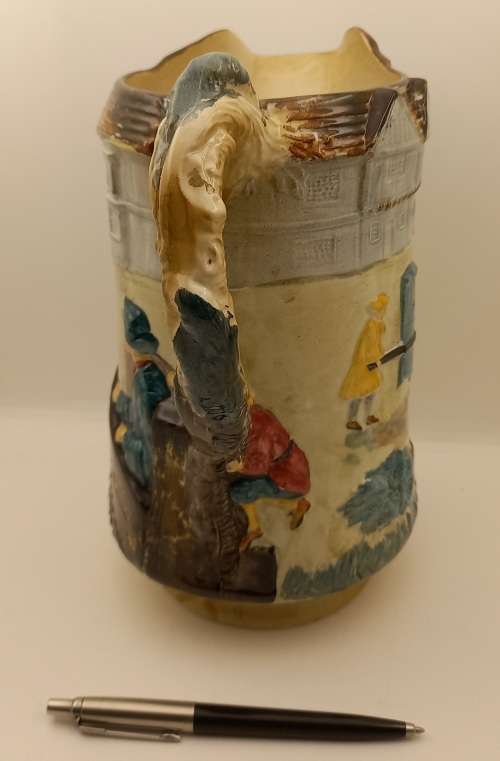 Antique/Vintage Burleigh Ware Large JUG "The Stocks" no 6145 made in England 225x205x130mm