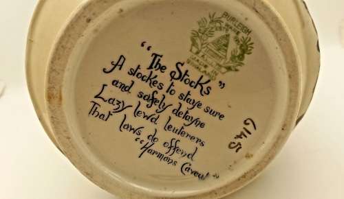 Antique/Vintage Burleigh Ware Large JUG "The Stocks" no 6145 made in England 225x205x130mm